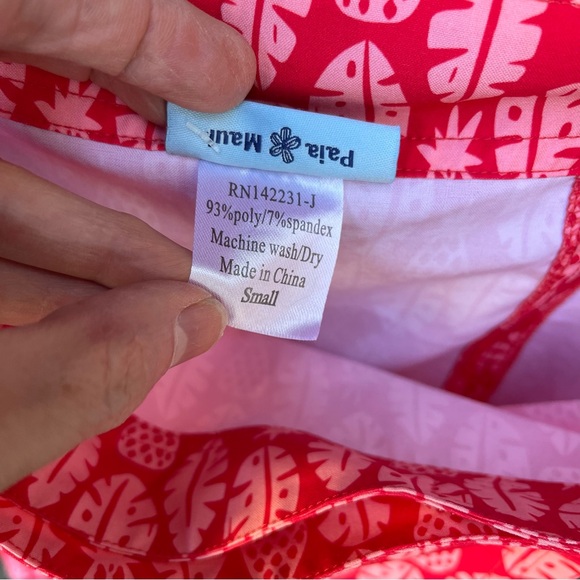 Rip Skirt Hawaii Cover Up Activewear Wrap Skirt In Red & Pink Sz S - Picture 4 of 13